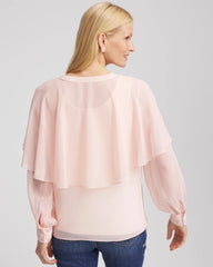 Chico's For Sale Rose Smoke Georgette Cape Blouse