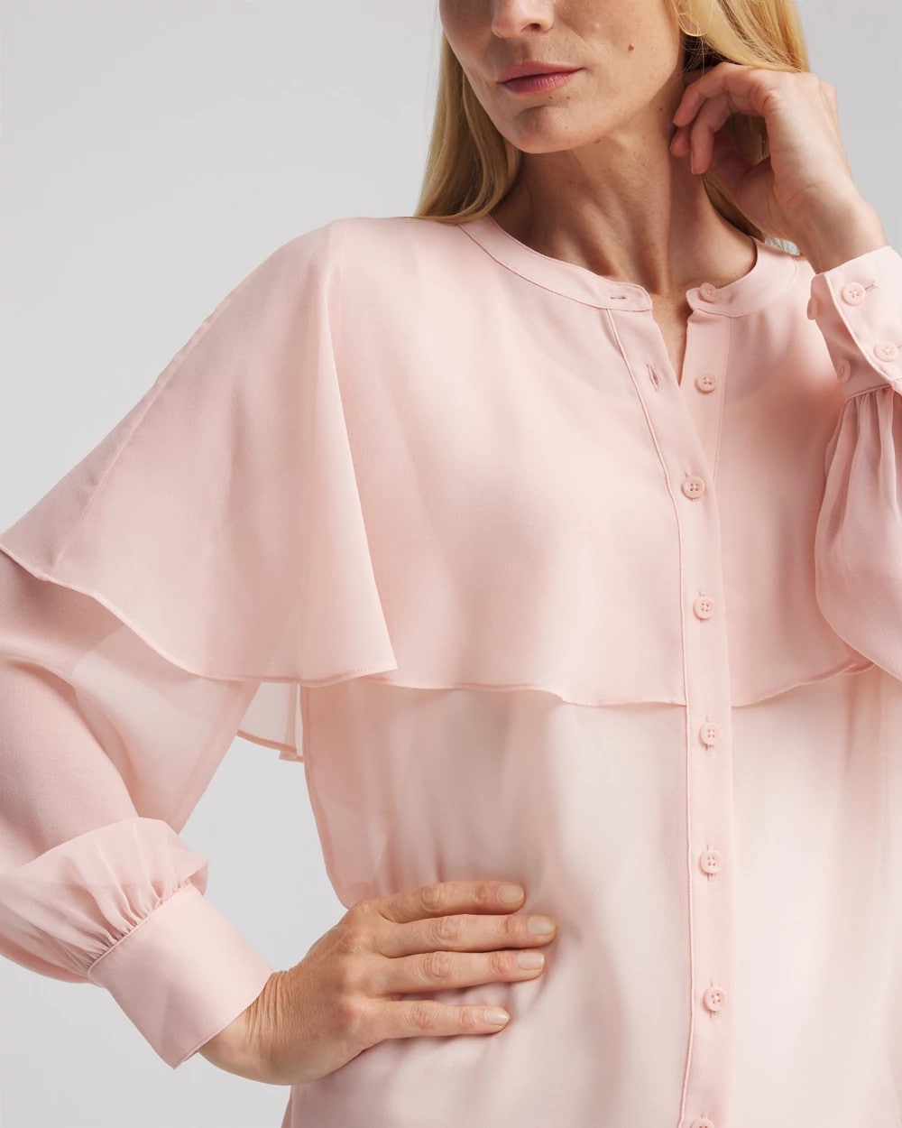 Chico's For Sale Rose Smoke Georgette Cape Blouse