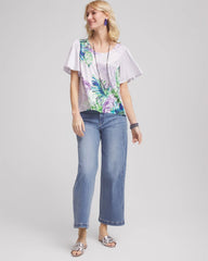 Chico's Online Violet Flutter Sleeve Satin Top