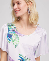 Chico's Online Violet Flutter Sleeve Satin Top