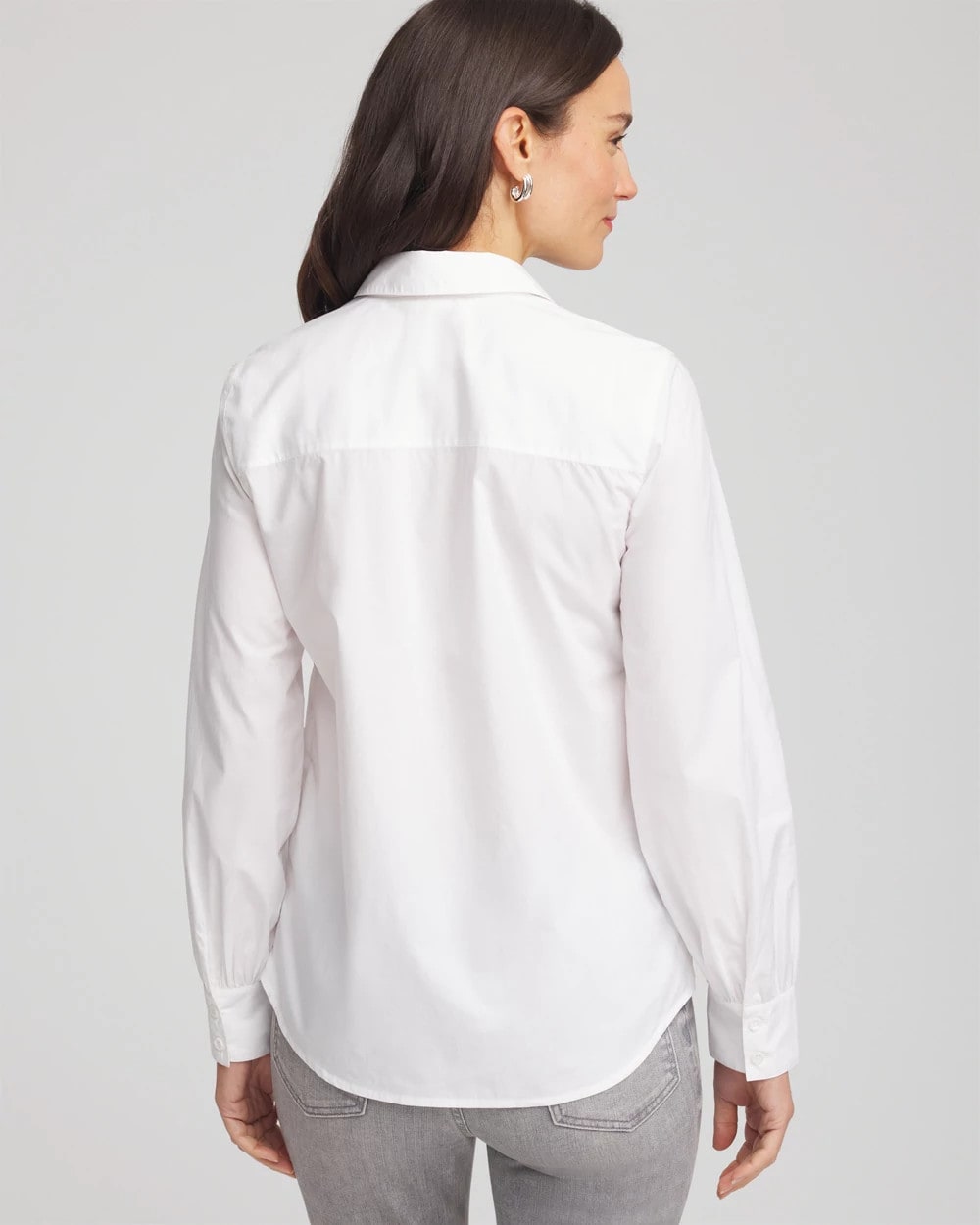 Chico's Outlet Alabaster Jeweled Poplin Shirt