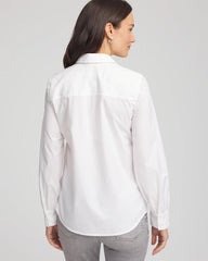 Chico's Outlet Alabaster Jeweled Poplin Shirt