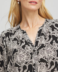 Chico's Outlet Black Caviar Bead Georgette Blouse