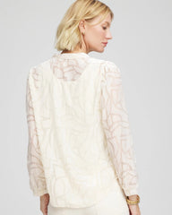 Chico's For Sale English Cream Cream Burnout Pullover Blouse