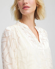 Chico's For Sale English Cream Cream Burnout Pullover Blouse
