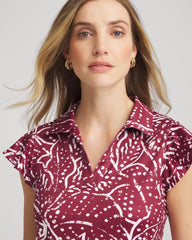 Chico's Online Russet Red Zenergy® UPF Printed Polo Top