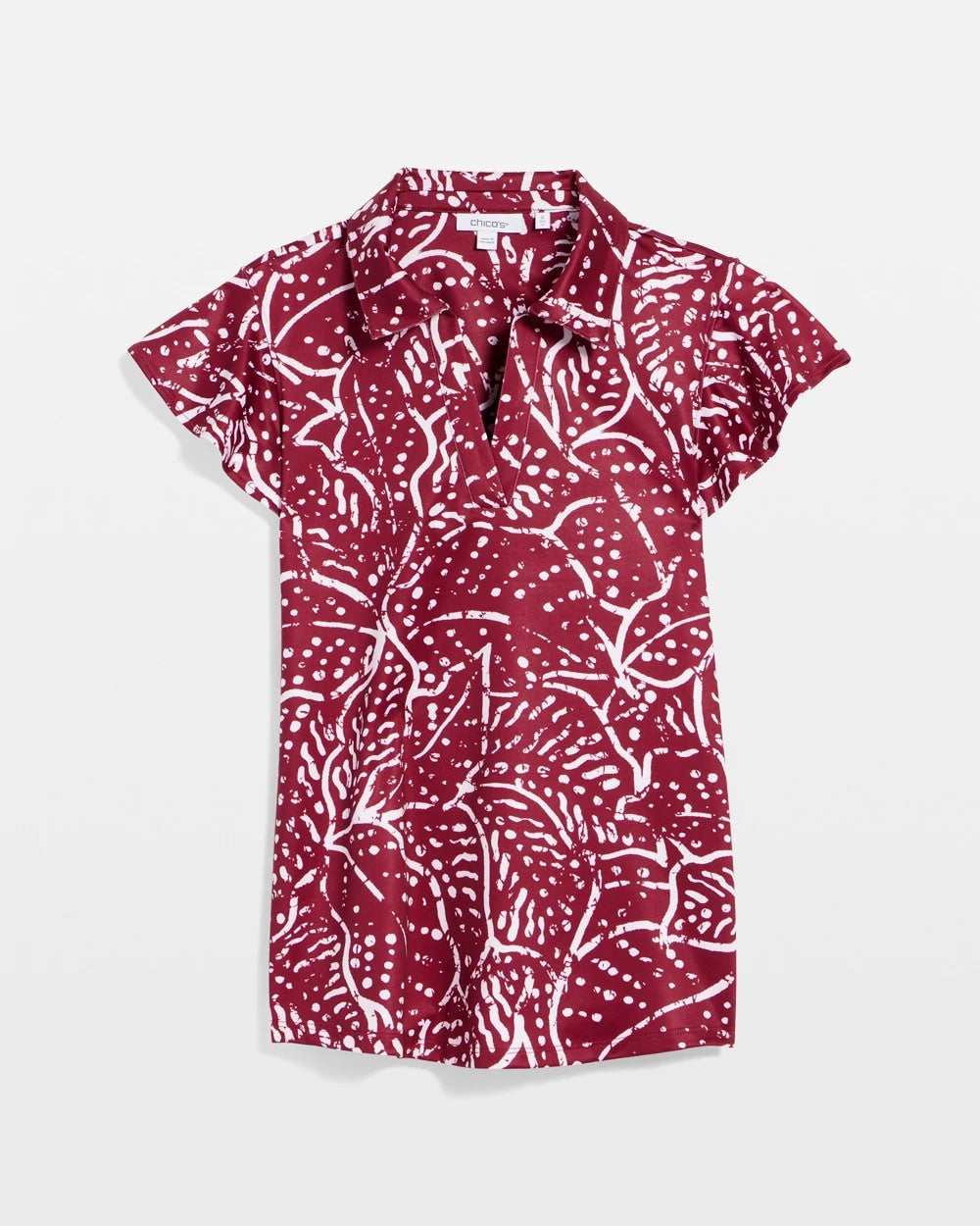 Chico's Online Russet Red Zenergy® UPF Printed Polo Top