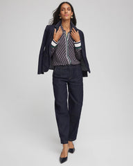 Chico's For Sale Passport Blue Faux Silk Twill Shirt