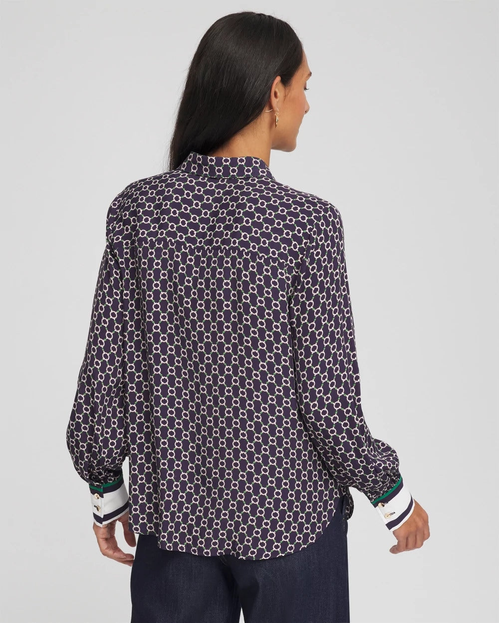Chico's For Sale Passport Blue Faux Silk Twill Shirt