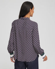 Chico's For Sale Passport Blue Faux Silk Twill Shirt