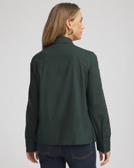 Chico's Online Darkest Spruce Lace Cotton Voile Shirt