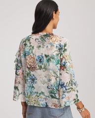 Chico's Outlet Rose Smoke Georgette Ruffled V-Neck Blouse