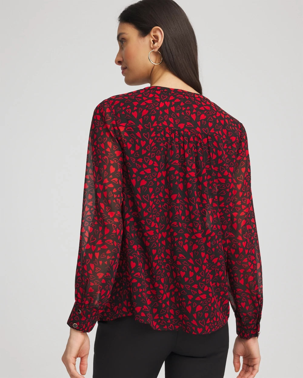 Chico's For Sale Love Letter Red Lover Girl Georgette Blouse
