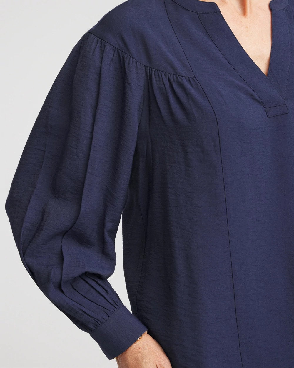 Chico's Sale Passport Blue Woven Relaxed-Fit Shirt