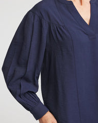 Chico's Sale Passport Blue Woven Relaxed-Fit Shirt