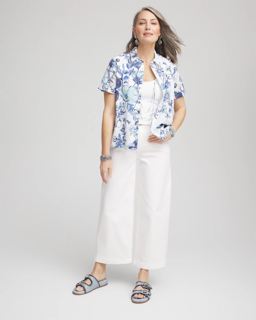 Chico's Online Lush Iris Butterfly Voile Short Sleeve Shirt