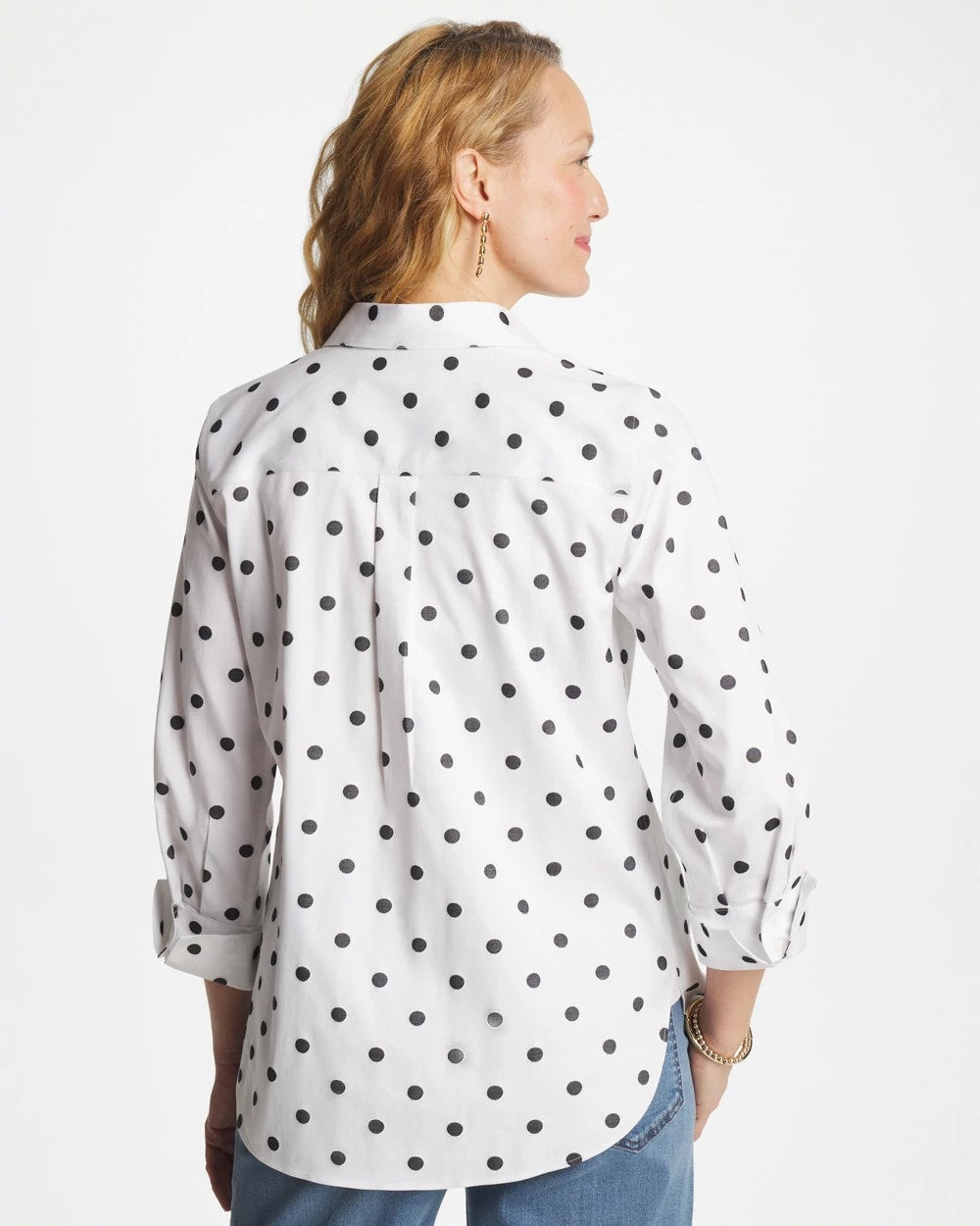 Chico's For Sale Optic White No Iron™ Stretch Perfect Dots Shirt