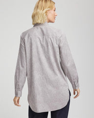 Chico's Sale Moon Shade Gray No Iron™ Lace Jacquard Stretch Tunic