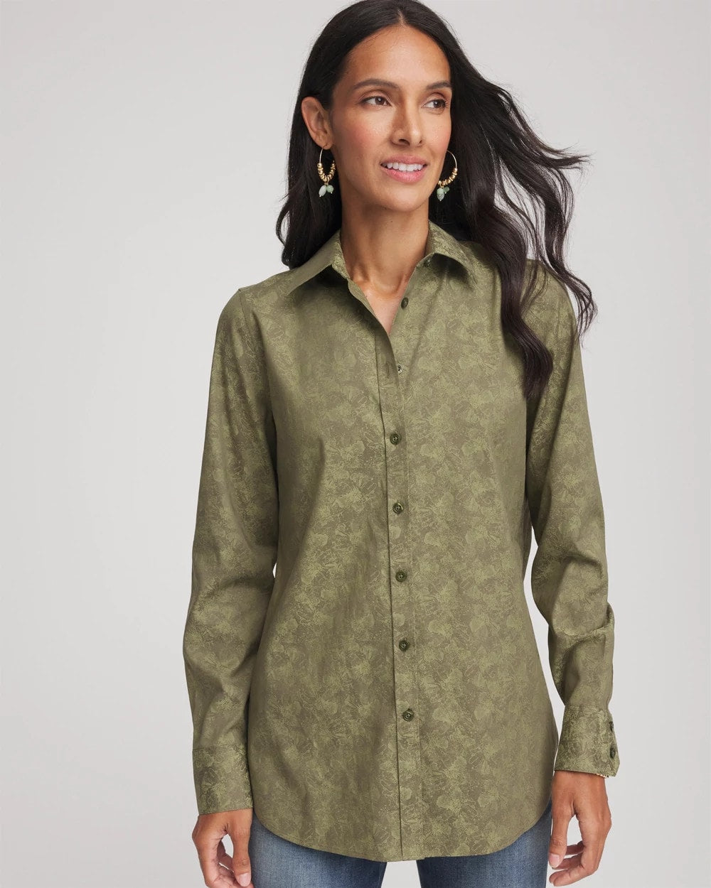 Chico's Outlet Sage Meadow No Iron™ Jacquard Shirt