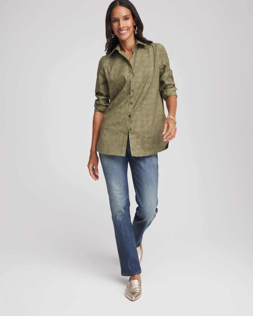 Chico's Outlet Sage Meadow No Iron™ Jacquard Shirt