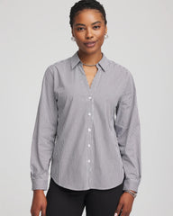 Chico's For Sale Black Poplin Stripe Shirt
