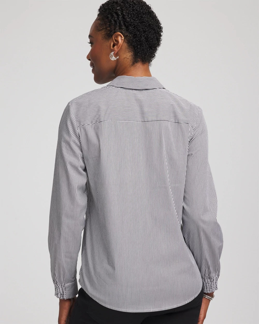 Chico's For Sale Black Poplin Stripe Shirt