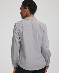 Chico's For Sale Black Poplin Stripe Shirt