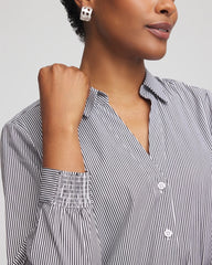 Chico's For Sale Black Poplin Stripe Shirt