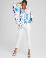 Chico's Discount Paradiso Blue Batwing Sleeve Top