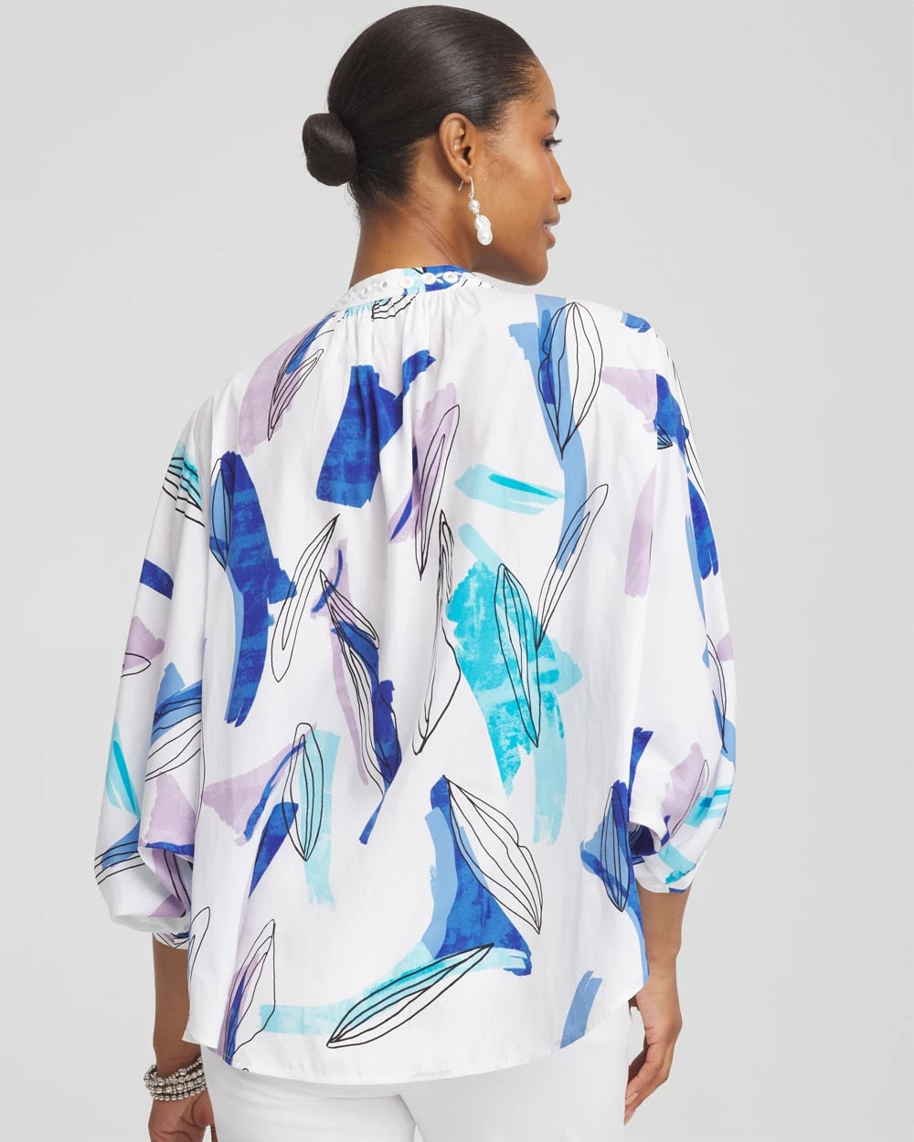 Chico's Discount Paradiso Blue Batwing Sleeve Top