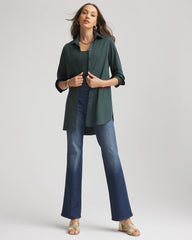 Chico's On Sale Darkest Spruce No Iron™ Long-Sleeved Tunic