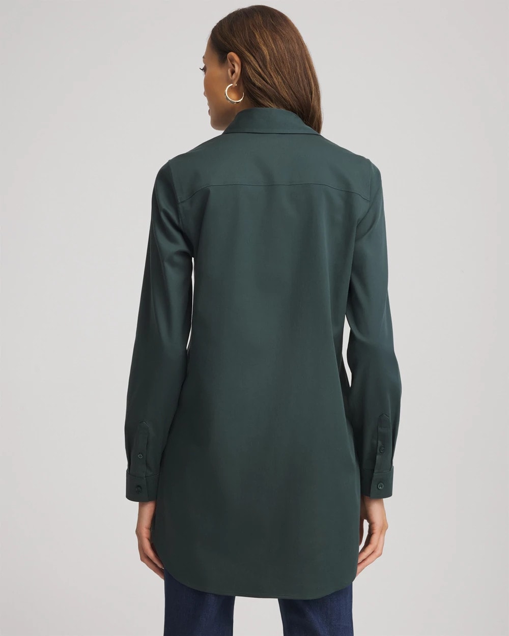 Chico's On Sale Darkest Spruce No Iron™ Long-Sleeved Tunic