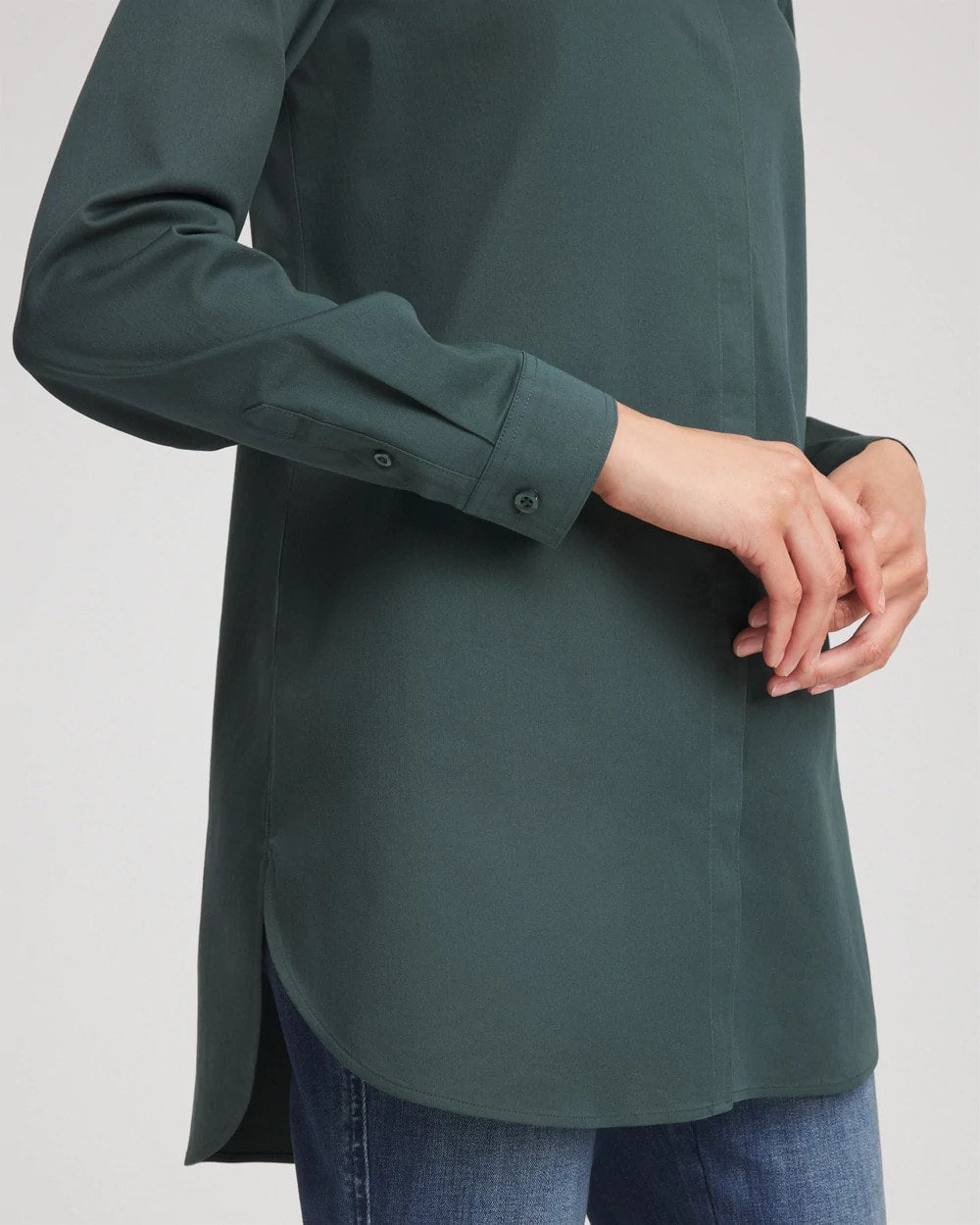 Chico's On Sale Darkest Spruce No Iron™ Long-Sleeved Tunic