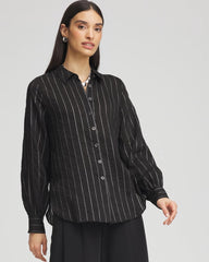 Chico's For Sale Black Classic Soft Button-front Blouse