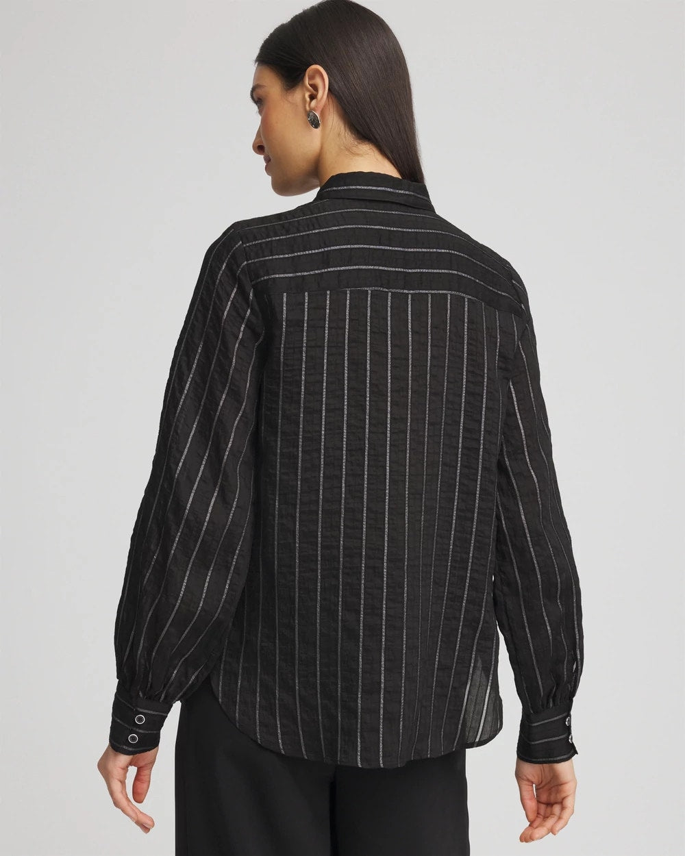 Chico's For Sale Black Classic Soft Button-front Blouse