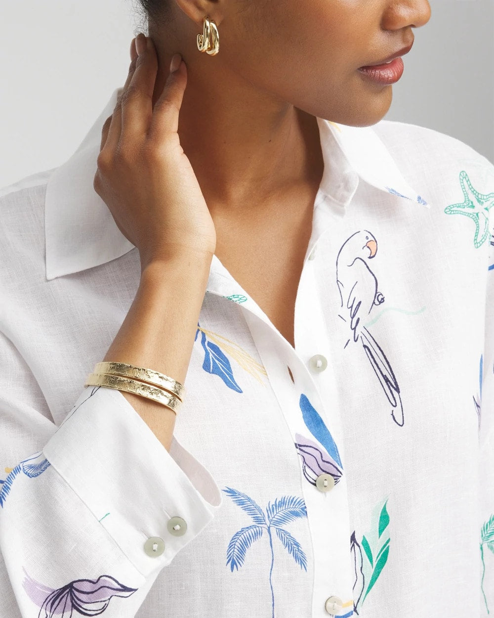 Chico's Online Optic White No Iron™ Island Linen Shirt