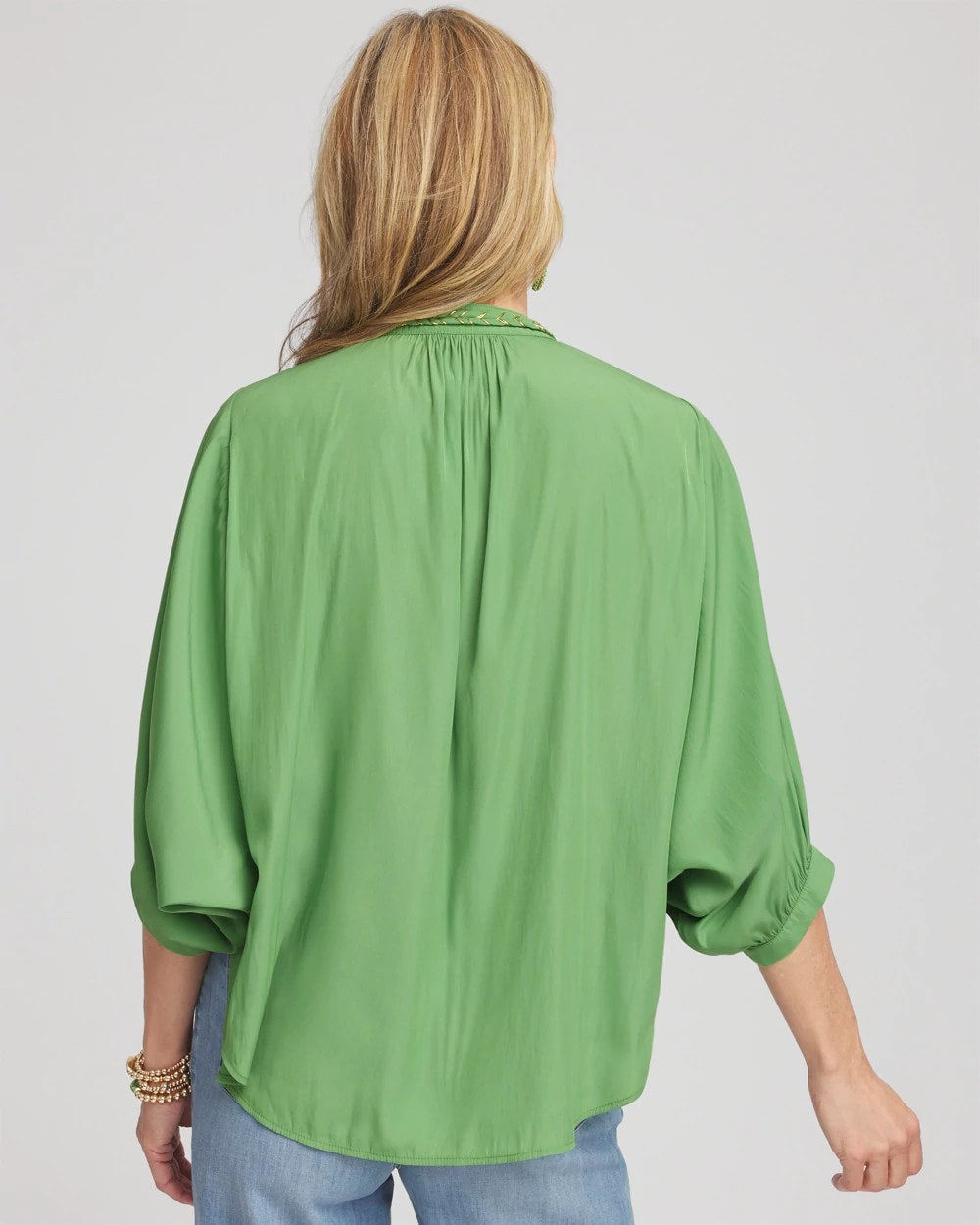 Chico's Outlet Salted Lime Braided Batwing Blouse
