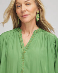 Chico's Outlet Salted Lime Braided Batwing Blouse