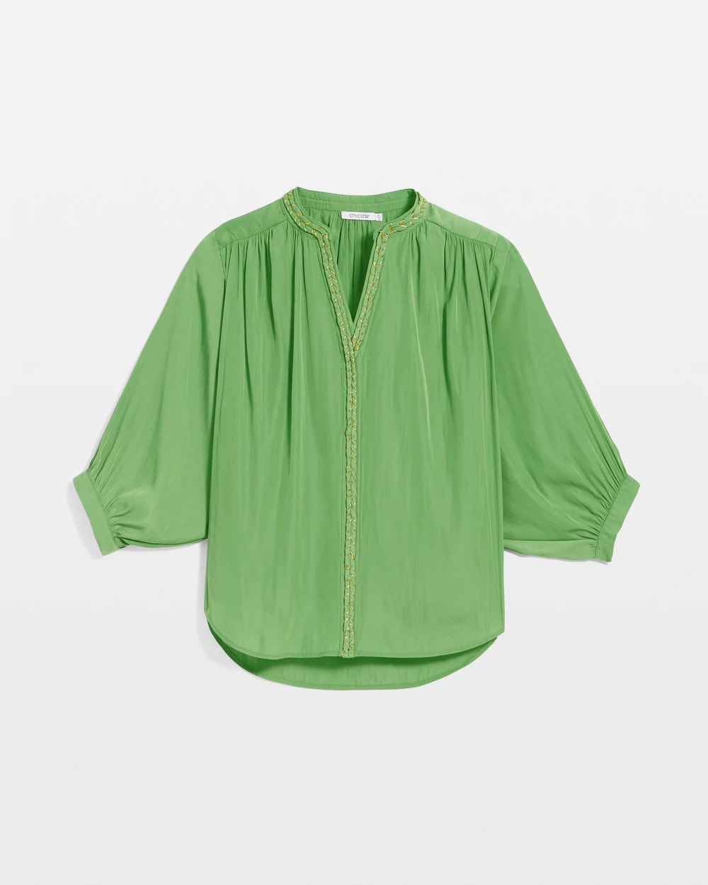 Chico's Outlet Salted Lime Braided Batwing Blouse