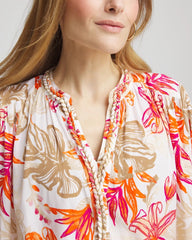 Chico's Online Crushed Berries Floral Braided Batwing Blouse
