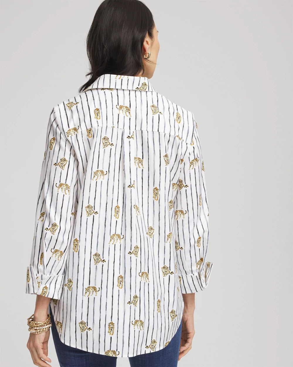 Chico's Outlet Optic White No Iron™ Leopard Graphic Shirt
