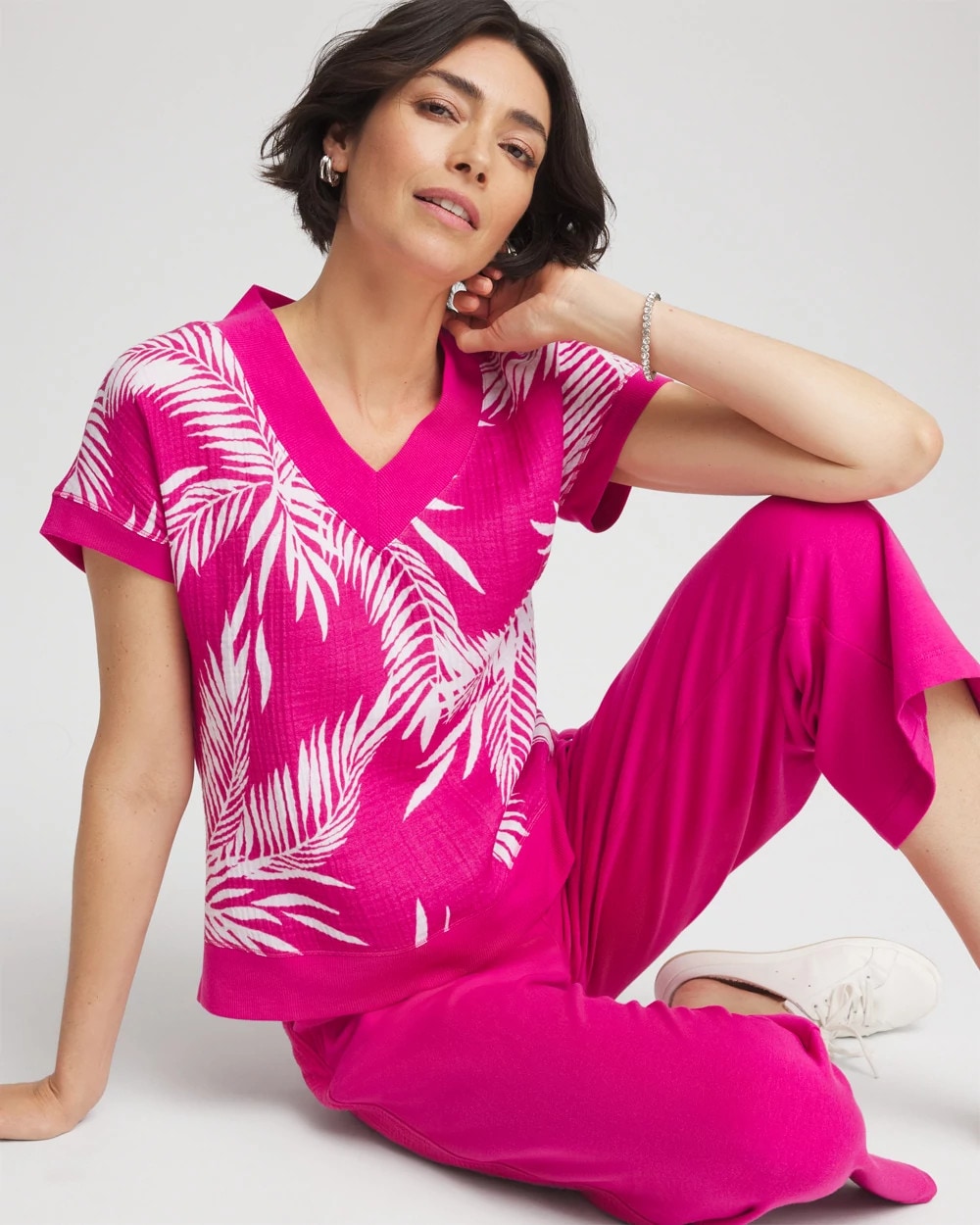 Chico's On Sale Crushed Berries Zenergy® Tropical Gauze Top