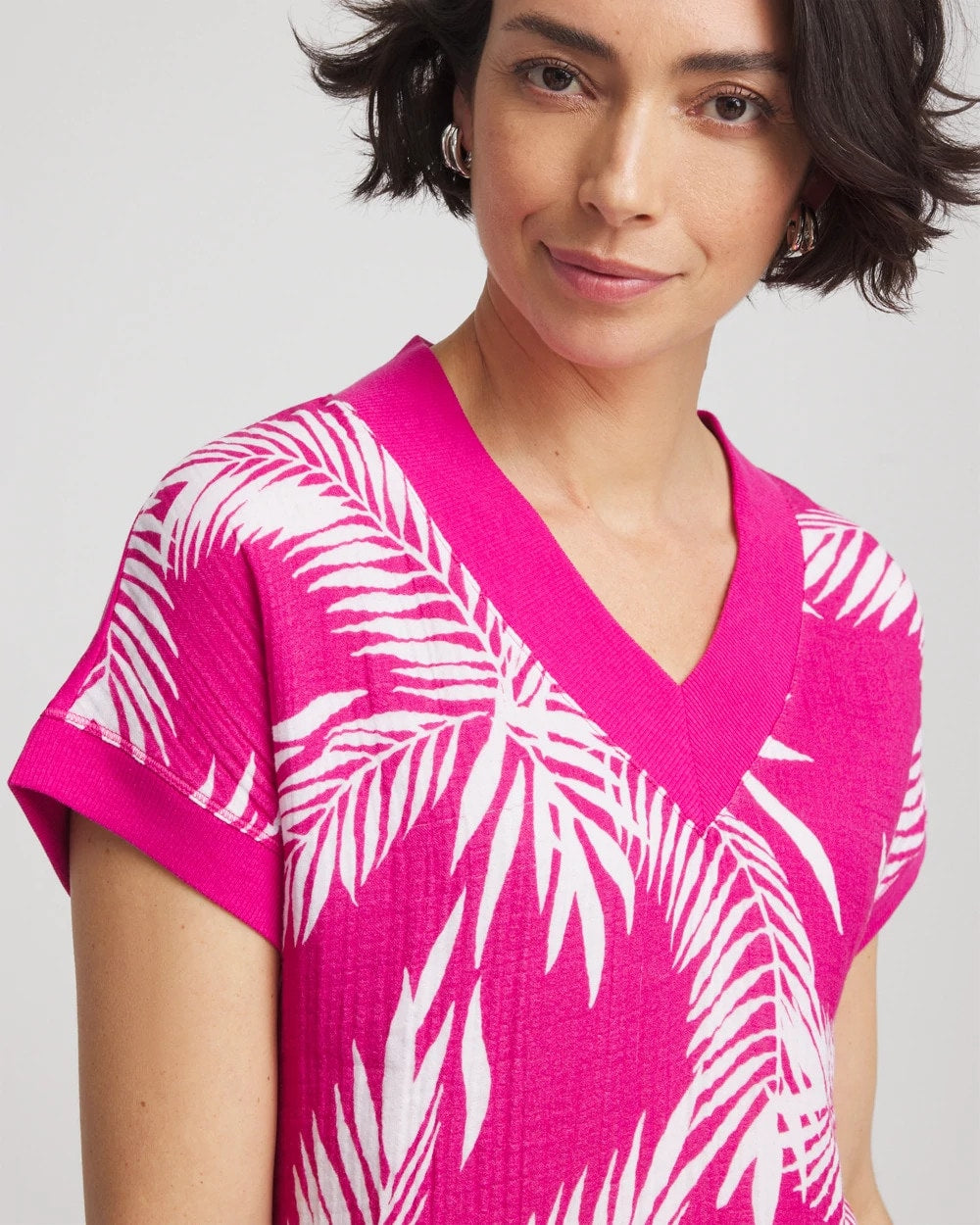 Chico's On Sale Crushed Berries Zenergy® Tropical Gauze Top