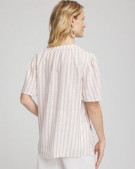 Chico's For Sale Sycamore Striped Linen Popover Shirt