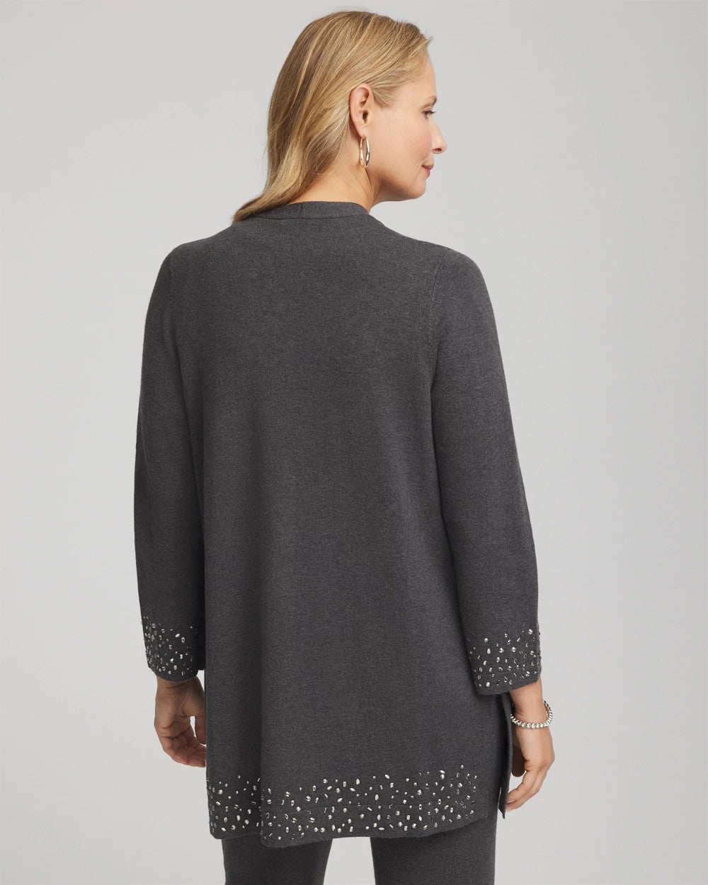Chico's Online Graphite Gray Travelers™ Rhinestone Cardigan