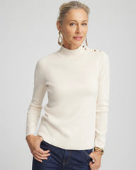 Chico's Discount English Cream Ella Mockneck Sweater