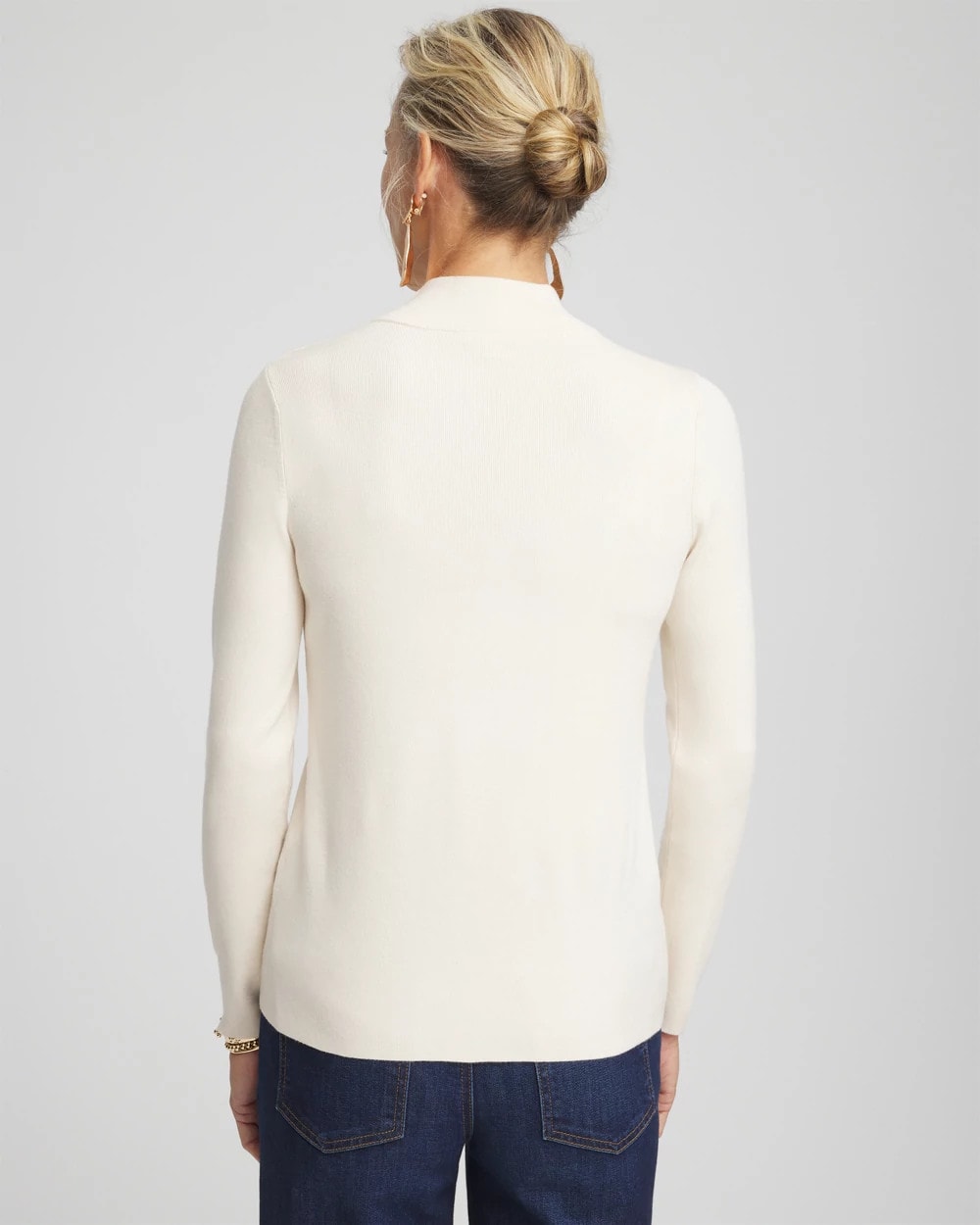 Chico's Discount English Cream Ella Mockneck Sweater