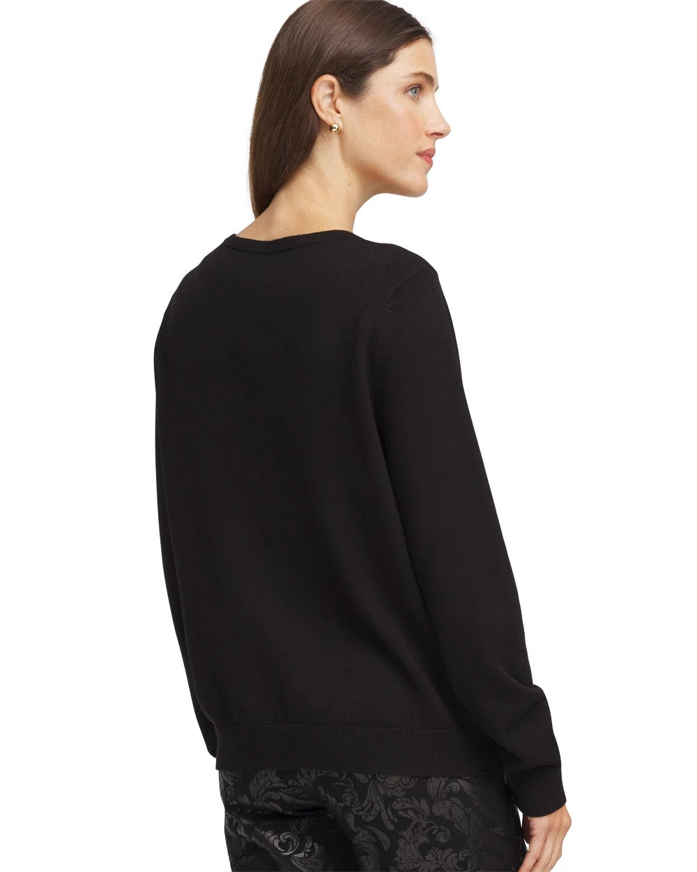 Chico's Sale Black Ombré Rhinestone Cardigan