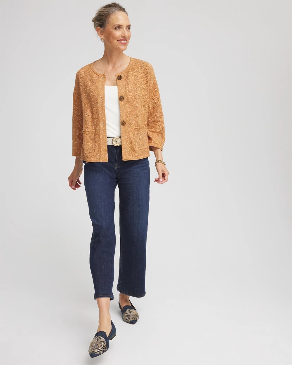 Chico's For Sale Burnt Sienna Tweed Cropped Sweater