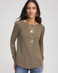 Chico's Sale Nettle Leaf Ella Bateau Pullover Sweater